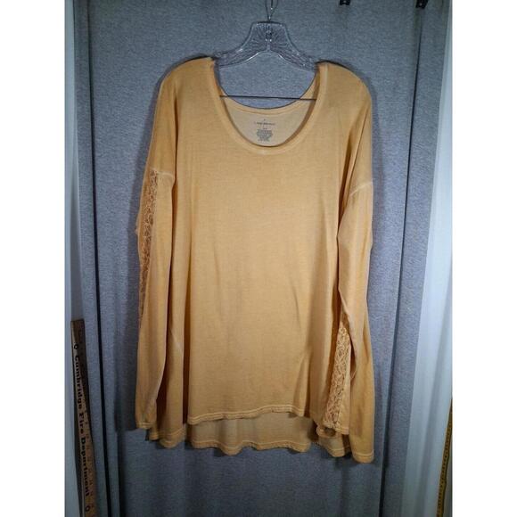Lane Bryant Tshirt‎ Womens Plus Size 22/24 Long Sleeve Lace Detail - Picture 1 of 6